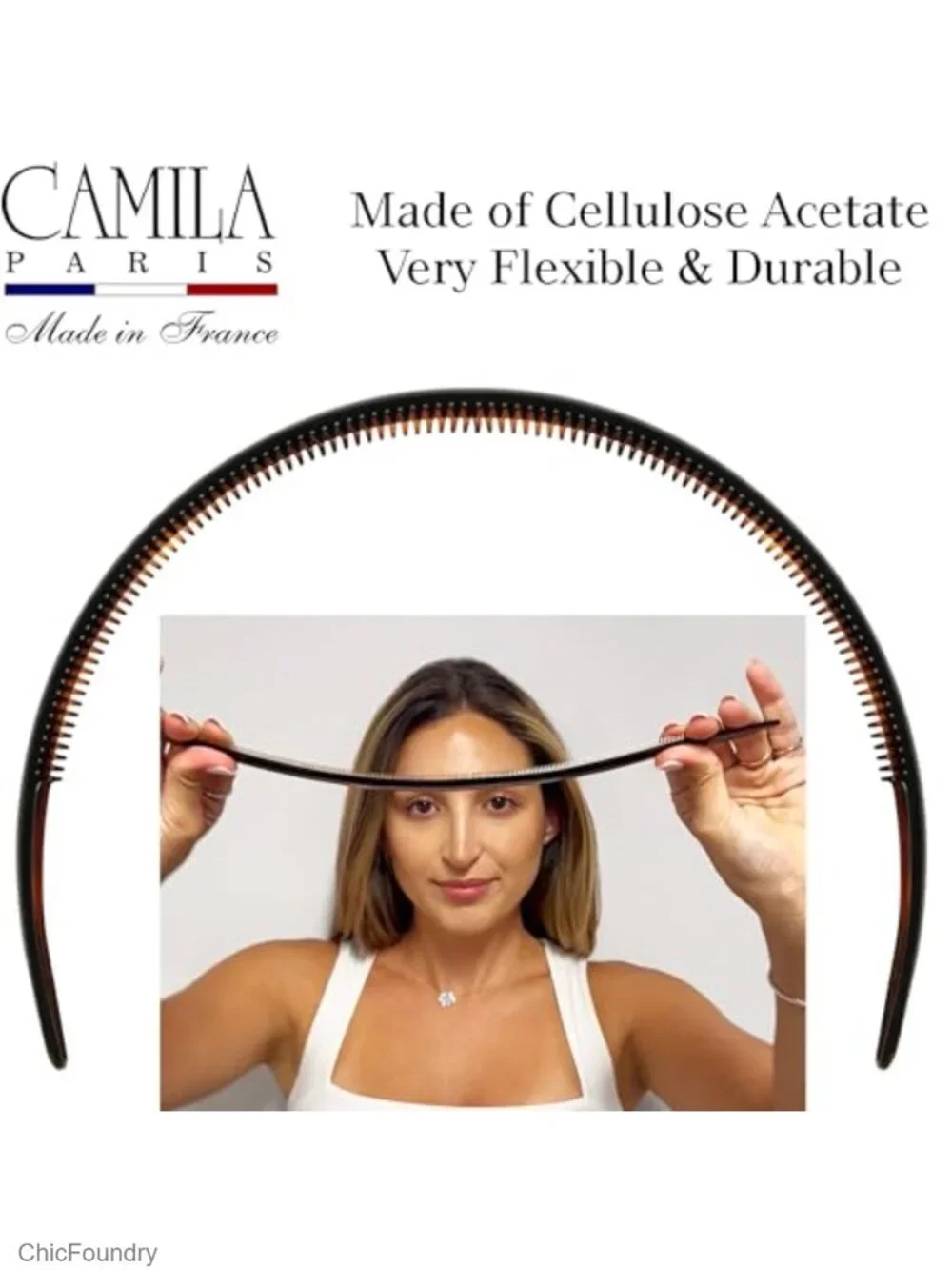 Vintage Tortoise Shell Headband for Women, Flexible Non-Slip Hairband,